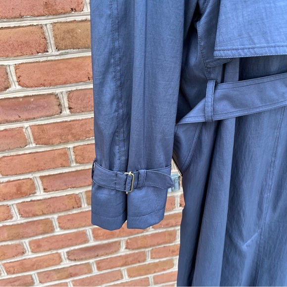 Navy silky trench coat. Jones New York. Size 12 petite - Picture 7 of 13